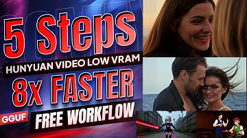🔥 8X FASTER Hunyuan AI Video in 5 Steps! (Low VRAM + GGUF + LoRA - ComfyUI Workflow) Tested on 12GB