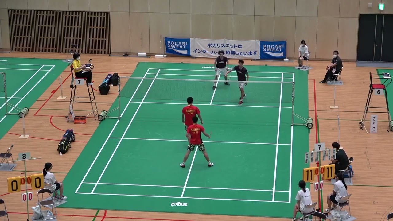 2022年IH バドミントン 男子ダブルス 4回戦 池田真那斗・神山剛輝 東大阪大柏原(大阪) vs 菅原海斗・田中陽樹 浪岡(青森)