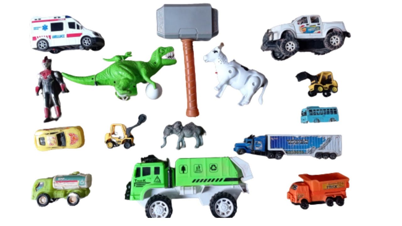 Mencari Mainan Ultraman,Mobil Ambulans, Dinosaurus, Truk Sampah, Mobil ...