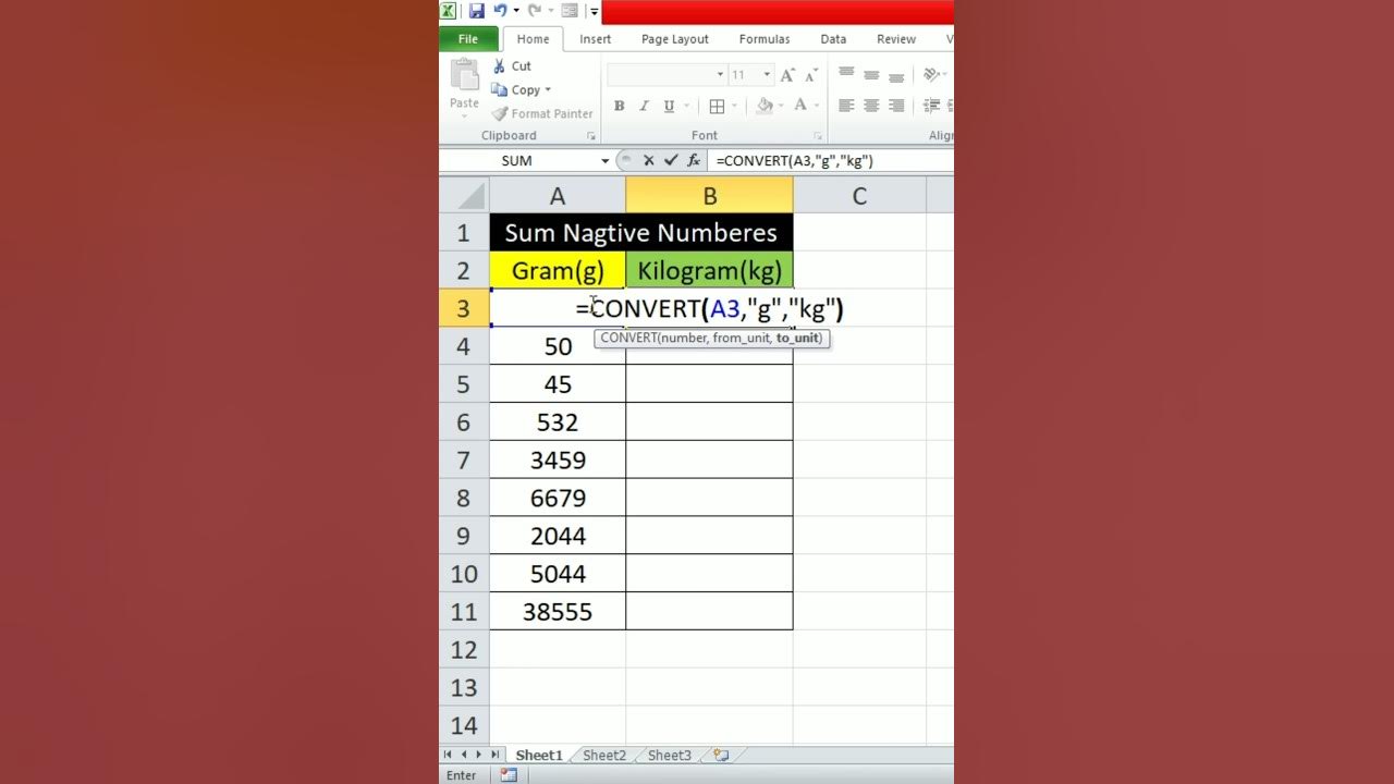 How To Convert Gram To Kilogram Numbers excel sorts YouTube how-to-convert-gram-to-kilogram-numbers-excel-sorts-youtube