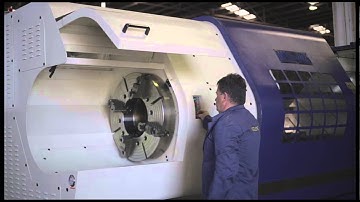 Megabore SS series CNC hollow spindle lathe with 14 inch bore by 3200mm between centers