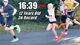 12 YearOld Girl Runs 16:39 5k & SHATTERS RECORD (Othelie StaveWigene)