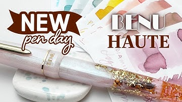 Stunning Pink and Gold Fountain Pen - BENU Haute in Flair  - Glitter, shimmer and chatoyance