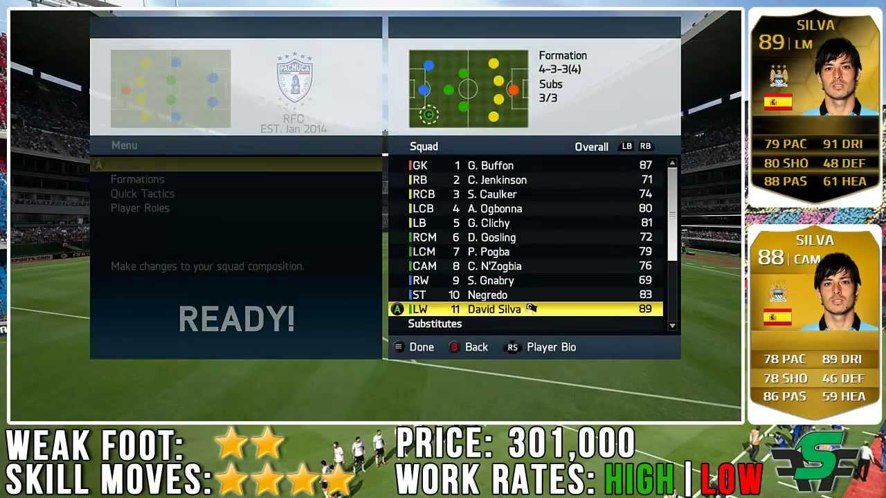 FIFA 14 IF David Silva (89) Player Review w/ In Game Stats & Gameplay