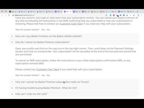How to CANCEL BADOO PREMIUM SUBSCRIPTION?