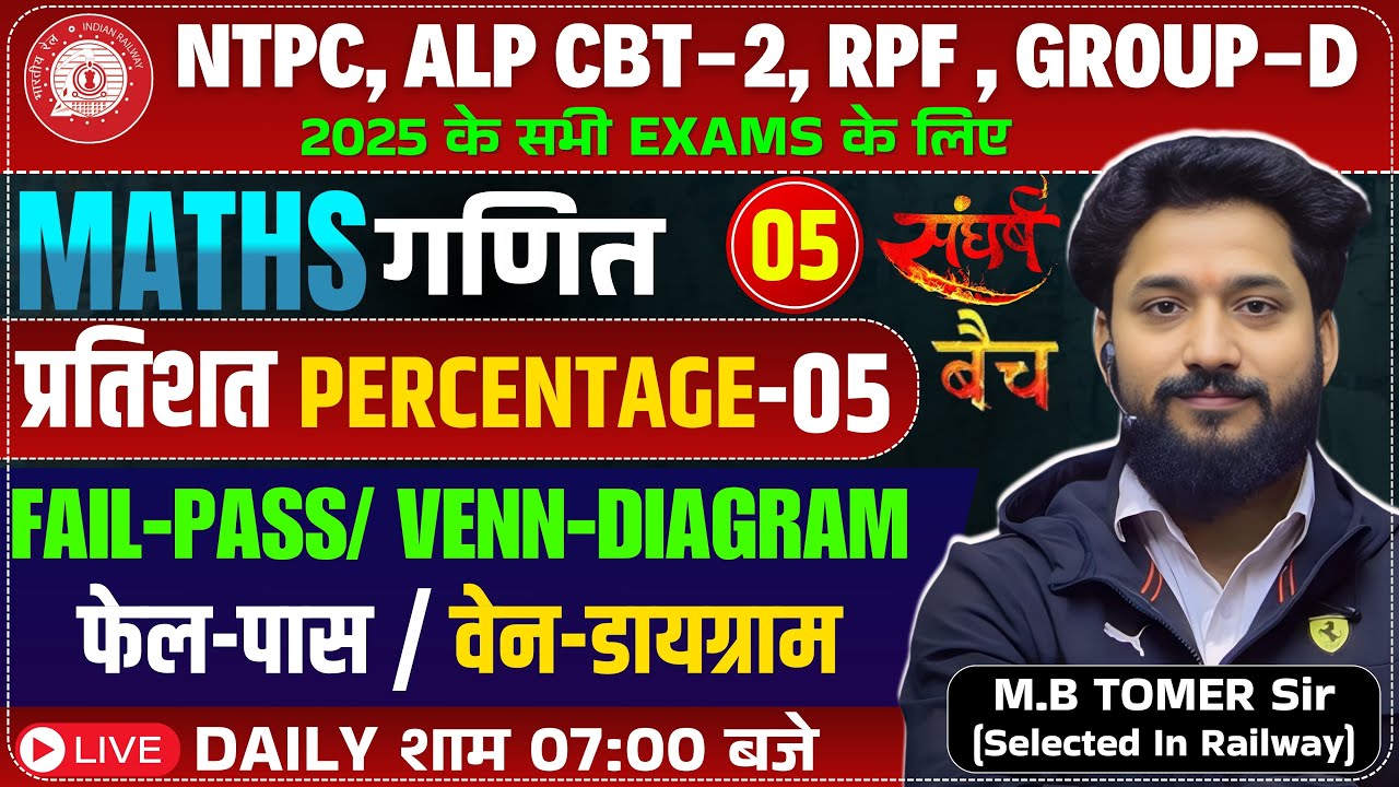 Percentage Class-5| FAIL-PASS/VENN-DIAGRAM वाले Questions | Best Method ...