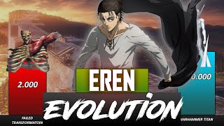 EREN POWER LEVEL EVOLUTION🔥 | ATTACK ON TITAN POWER LEVELS | AnimexScale