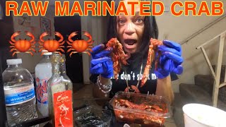 TRYING RAW MARINATED CRAB OR THE FIRST TIME! 10K PUSH!!!!!!!!