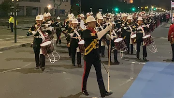 Incredible Spectacle As the Royal Marines Return To Waterloo after the Kings #Coronation Rehearsal