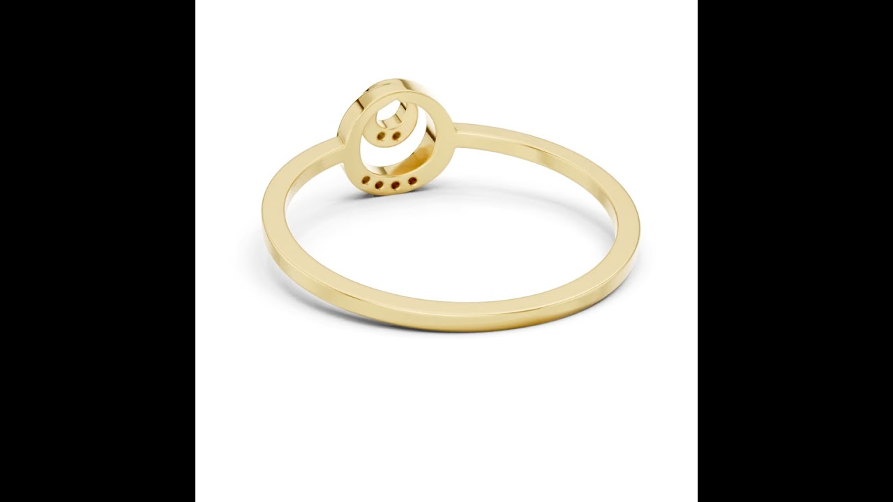 Minimalist Double Circle Round Cut Diamond Promise Ring