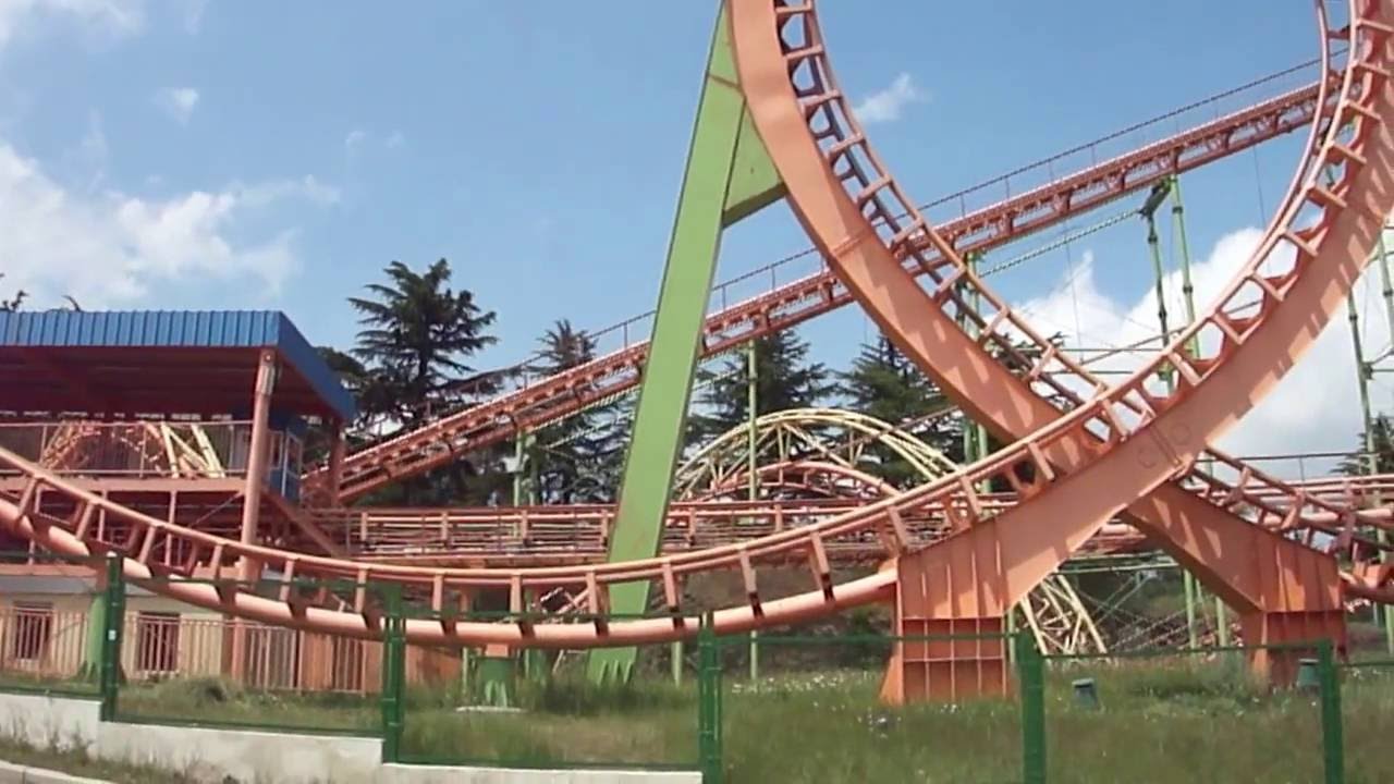 Американские горки в парке Бомбора - YouTube