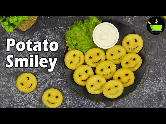 Potato Smileys With Just 3-Ingredients | Potato Smiley Recipe | Easy Snacks Recipe | Potato Snacks | She Cooks