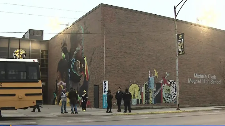 Counselors, CPD officers at Michele Clark after sh...