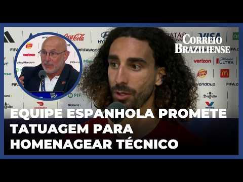 CUCURELLA E OUTROS JOGADORES PROMETEM FAZER TATUAGEM DO TÉCNICO DA ESPANHA, LUIS DE LA FUENTE