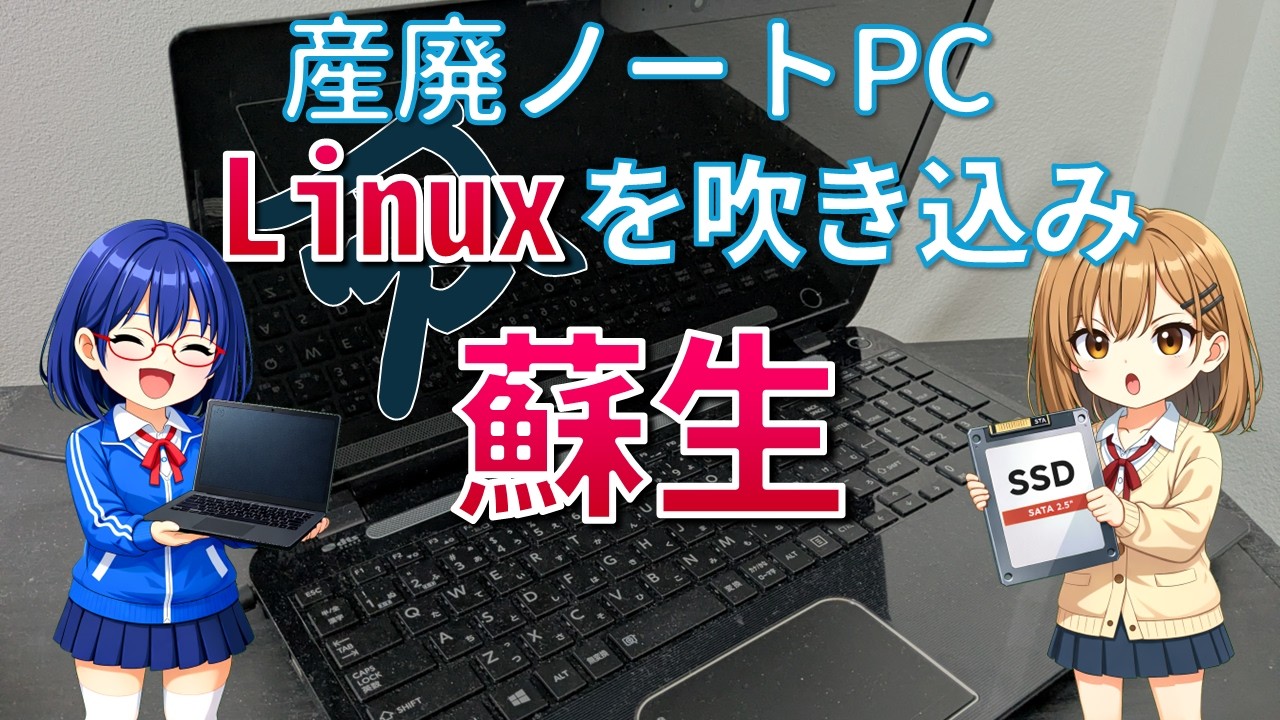 産廃ノートPCにLinuxをインストールする少女たち(dynabook T554/56KB