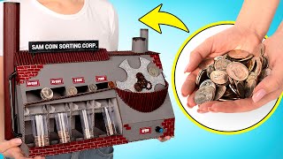 Máquina clasificadora de monedas DIY de cartón