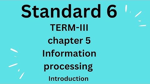 class 6/Term III/samacheer syllabus/Ch 5 : Information processing/introduction
