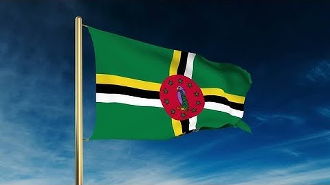 4K Dominica flag slider style. Waving in the win with cloud background animation Stock video
