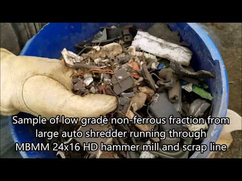 Non-Ferrous Scrap Hammer Mill Recycling