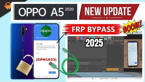 Oppo A5 2020 Frp Bypass with Unlock tool || Oppo A5 2020 CPH1933 Google Account Bypass 2025