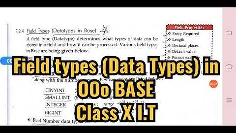 Field types (Data Types) in OOo BASE Class X I.T