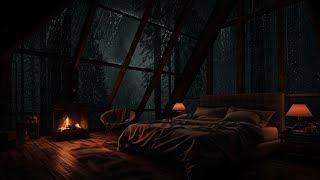 🔥⛈ The Sound of the Fireplace and the Sound of Rain on the Window - Sounds of Happiness and Peace