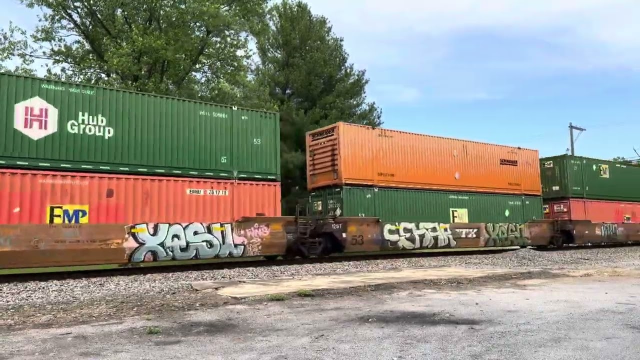 NS 8180 leads NS 1010 NS 1180 3 Engines Norfolk Southern Train