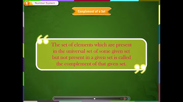Sets- Universal Set and Complement of Set class-8