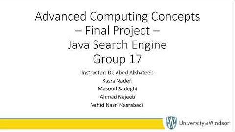Master of Applied Computing - ACC Final Project - Java Search Engine - University of Windsor