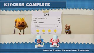Overcooked! Level 2-3 (4 Stars) - 2 Players