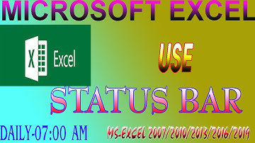 Status Bar in Excel | How to Use Status Bar in MS Excel | Excel Tutorial learn ms-excel