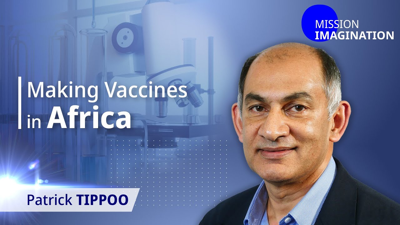 Still from Patrick Tippoo on Vaccine Development and Production in Africa │Mission Imagination