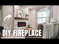 DIY fireplace | Building an Electric fireplace  | Faux brick fireplace | Home projects on a budget.