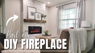 DIY fireplace | Building an Electric fireplace  | Faux brick fireplace | Home projects on a budget.