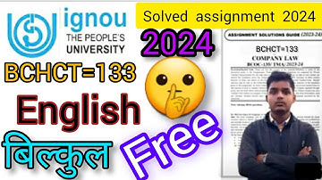 BCHCT=133 solved Assignment English pdf available 23-24 / IGNOU solved free assignment 2024/ #ignou