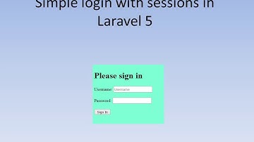 23 Simple login with sessions in Laravel 5