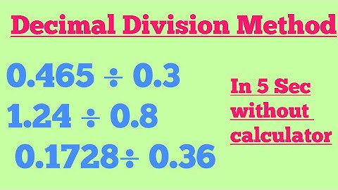 Divide decimal number part 2| decimal division method