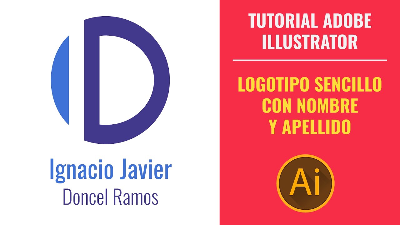 Tutorial Illustrator: Diseño de un logo con nombre y apellido - YouTube