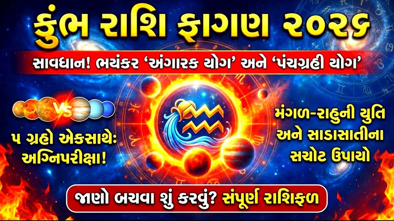 કુંભ રાશિ ફાગણ ૨૦૨૬: સાવધાન! તમારી રાશિમાં બની રહ્યો છે ભયંકર 'અંગારક યોગ' અને 'પંચગ્રહી યોગ'