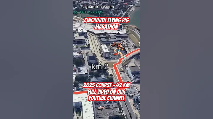 Cincinnati Flying Pig Marathon 2025: fly over the marathon course! Video of the race path.