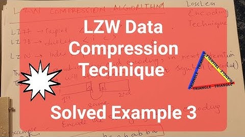 LZW data compression technique || Solved Example simple explanation