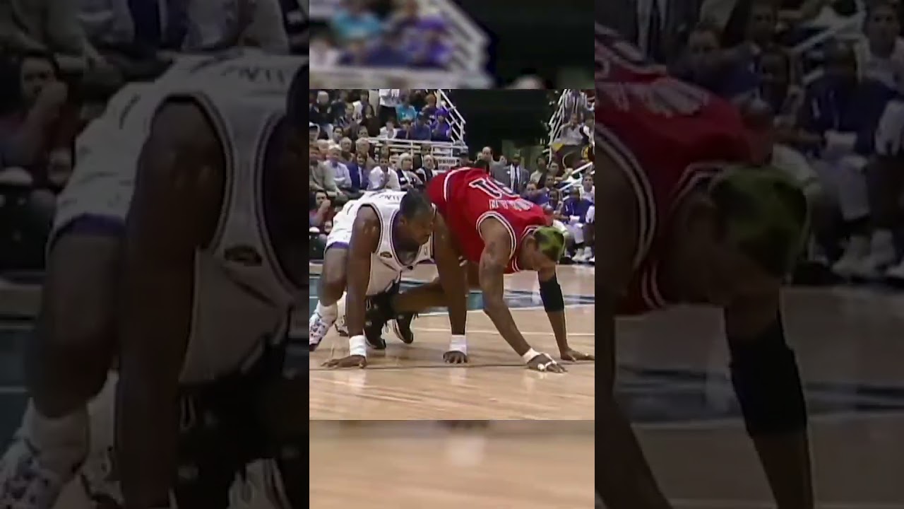 You Won’t See This in Today’s NBA, Rodman Literally Wrestled with Malone in the Finals (1998.06.14)