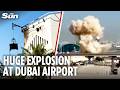 Shocking moment Dubai airport is hit in Iran suicide drone blitz as flights suspended