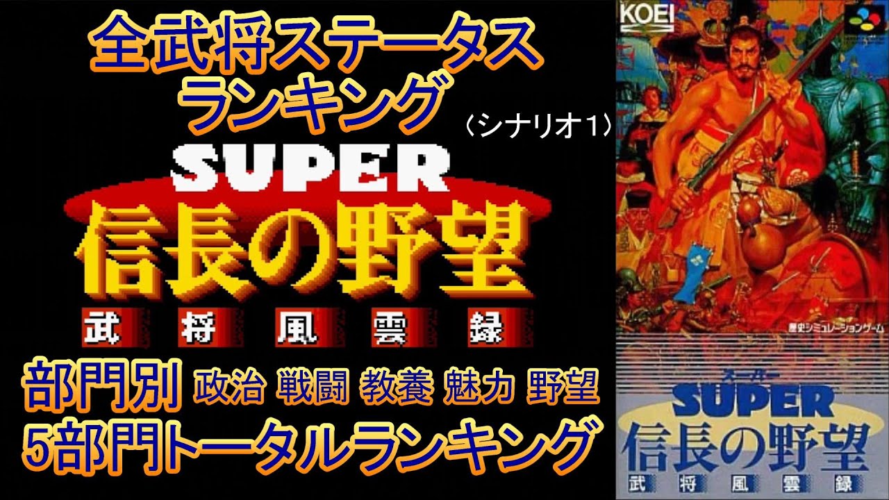 信長の野望 武将風雲録 全武将ステータスランキング ゲーム風呂