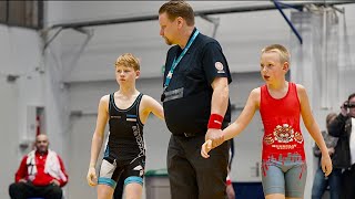 U13 S. Nurminen (Fin) Vs A. Jeremejev (Est) 41Kg. Youth Boys Greco-Roman Wrestling.