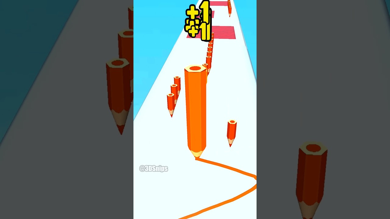 Drawing Game Colorful Pencil Run Orange to Blue 