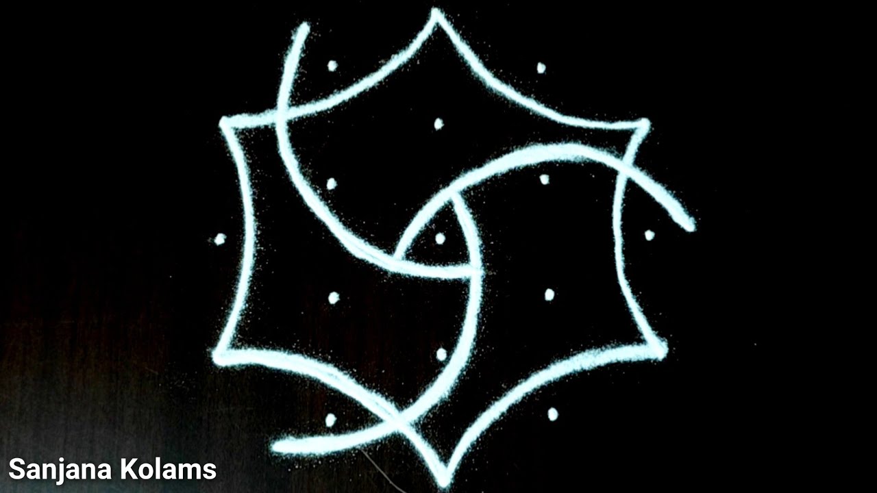 5*3 точки, для ежедневного использования, простые и привлекательные, для начинающих. Камби Колам.