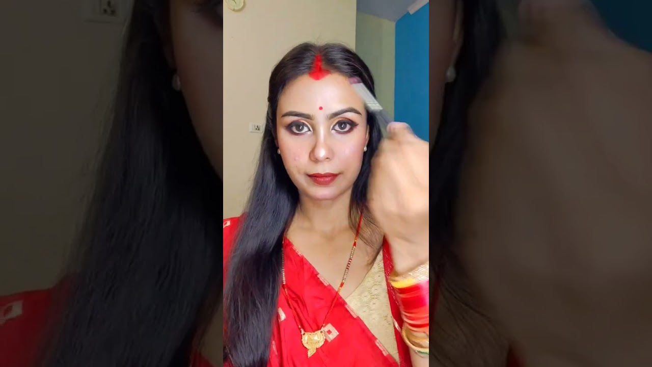 Bengali Sindoor Hack | Durga Puja makeup look | Makeup hack | Beauty tips  | 5 minutes hack | Trend
