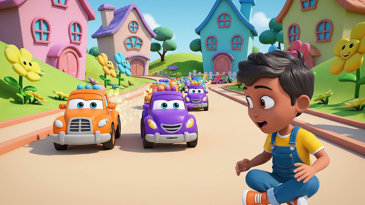 Six Little Toy Trucks Roll Roll Roll | Nursery Rhymes for Kids & Baby Songs