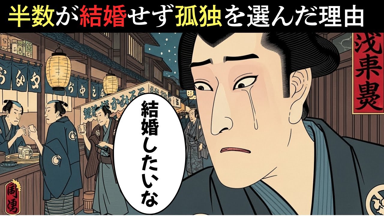 江戸時代の独身男のリアルな暮らし。半数が生涯独身だった本当の理由とは…【江戸時代の庶民】【江戸好奇心】